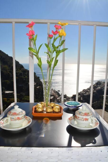 Casa Rossia Breathtaking Sea View Apartment In Positano Exteriör bild
